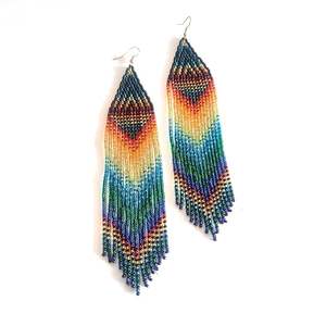 Boucle d'oreille perlée accepter personnalisation boucles d'oreilles perlées pour les femmes boucles d'oreilles colorées faites à la main - Product Image 2