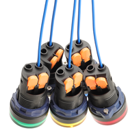 RY22SA1Z1-P/C220V/A Sakelar Tombol Tekan 22mm Kepala Datar 1NO1NC Tepi Logam Pemasangan Cepat LED Terang Penuh IP65 Plastik CE CCC