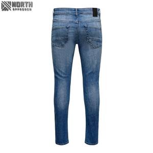 กางเกงยีนส์เดนิมผู้ชายขายส่งจากโรงงาน เนื้อผ้ายืดหยุ่นนุ่มพิเศษ ทรงตรง สไตล์แฟชั่นที่ดีที่สุด รับผลิตแบบ OEM ระบายอากาศได้ดี ปรับแต่งได้ - Product Image 4