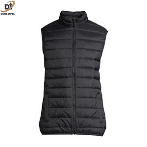 Venta al por mayor logotipo personalizado media manga chaleco acolchado cremallera relleno de poliéster acolchado transpirable 100% algodón Shell alta calidad - Product Image 5