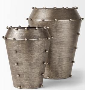 Vase en métal moyen perlé antique moderne pour décoration intérieure et pièce d'accent décorative BY WB INC INDIA - Product Image 3