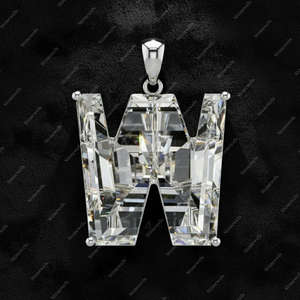 GIA ได้รับการรับรอง Def VVS ในห้องปฏิบัติการปลูกเพชรตัวอักษรตัวอักษรตัวแรก W ทอง925สเตอร์ลิงเงินโซลิแทร์จี้ของขวัญสำหรับเขา - Product Image 3