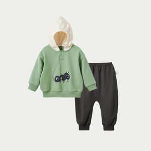 Ensemble sweat à capuche et jogging 100 % coton pour enfants, design personnalisé, vêtements d'hiver, survêtement uni à manches longues pour garçons, qualité supérieure directement de l'usine - Product Image 2