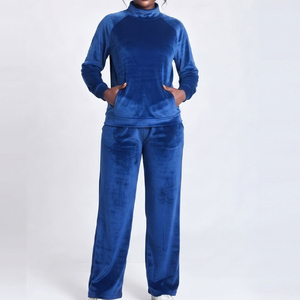 High Quality Jogging Joggers Sale Set Custom Logo Blue Women Sportswear <b>Velour</b> <b>Tracksuit</b> Velvet Mens <b>Tracksuit</b> - Product Image 1