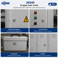 Serrure à came de type S JIEKAI avec boîtier en alliage de zinc chromé pour armoire électrique, boîte à outils, casier