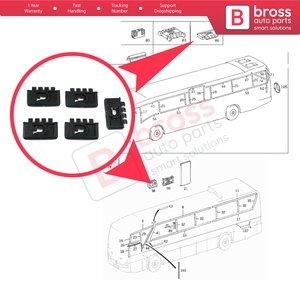 BCF5068 5 Pcs Bus Body Moulding Window Edge Clamp <b>Trim</b> SMALL <b>Clips</b> 0079884478 for Travego Bus - Product Image 5