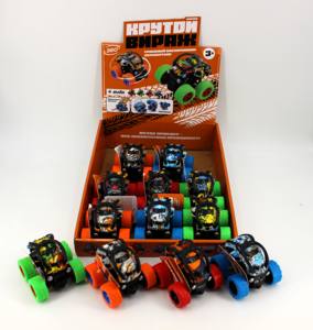 لعبة سيارة بلاستيكية صغيرة ثلاثية الأبعاد للأطفال مع وظيفة الانقلاب والحركة بالاحتكاك للترفيه - Product Image 3