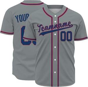 OEM alta calidad 100% poliéster personalizar sublimación béisbol Jersey botón completo transpirable personalizar nombre Jersey - Product Image 1