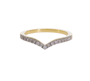 14K Gold Natural Diamond Brilliant Cut <b>Stacking</b> <b>Ring</b> Rhodium Plated Women's Elegant Minimalist Contour Band Modern Wedding - Product Image 1