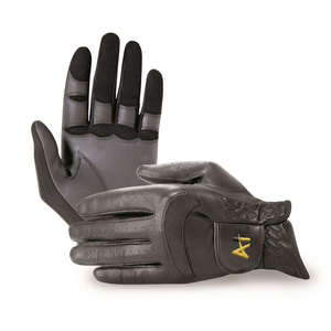 Gants en cuir à doigts entiers, thermiques/isolés, respirants, compatibles avec les écrans tactiles, antidérapants, pour la conduite en extérieur, unisexes, fermeture à lacets - Product Image 1