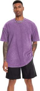 Prix de gros T-shirt délavé à l'acide pour hommes 100% coton décontracté multicolore tissu tricoté 150 grammes Design unique T-shirts pour hommes - Product Image 2