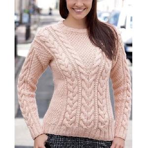 Pull en laine mélangée pour femmes, sur mesure, en gros, col rayé, tricot, look décontracté de bureau, usage quotidien, exporté par un fournisseur du Bangladesh - Product Image 1