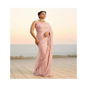 Última colección Faux Georgette sari y Blusa con pesado 5MM y 3MM Khichdi secuencia bordado trabajo fabricante de Surat - Product Image 1