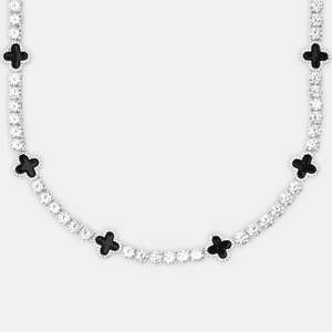 Chaîne tennis en or 14 carats avec agate moissanite de 5 mm, colliers élégants pour femmes - Product Image 2