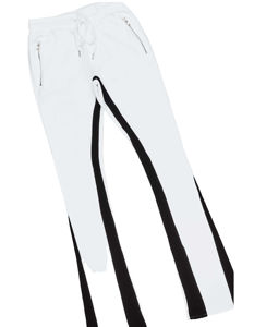 กางเกงผ้าแคนวาสขายเหงื่อสำหรับผู้ชายกางเกงผ้าแคนวาสสีดำด้านข้างเอวกลางลำลองตรงโลโก้เฉพาะบุคคล - Product Image 1