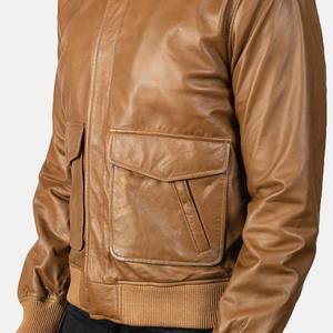 Veste en cuir pour homme d'automne, design simple et décontracté populaire avec col montant, qualité pure, couleur unie, veste tendance pour homme - Product Image 6