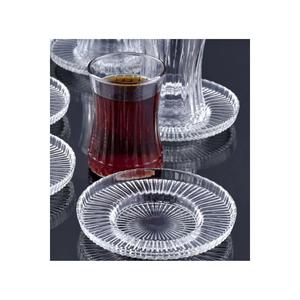 6 pezzi tazza da tè piattino vetro