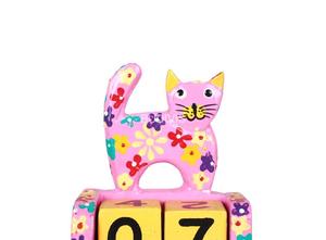 Vente en gros d'artisanat en bois pour chambre d'enfant personnalisé modèle de calendrier en bois de style maison unique chat peint table artisanale pour la décoration de la chambre - Product Image 3