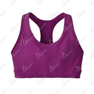 Soutien-gorge de sport pour femme de couleur unie, maintien élevé, vêtements de sport confortables pour la salle de sport, la course à pied et le yoga, design élégant. - Product Image 3