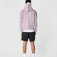 Marca personalizada 100% algodón Vintage Oversize Beige Sudadera con capucha para los hombres de alta calidad pulóver sudadera para el otoño - Product Image 4