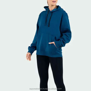 เสื้อฮู้ดแบบสวมหัวสำหรับผู้หญิงโอเวอร์ไซส์ใส่ออกกำลังกายมีกระเป๋าหน้าระบายอากาศใส่ในฤดูหนาวไซส์ใหญ่พิเศษออกแบบได้ตามต้องการ - Product Image 6