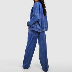 2025 Fashion Acid Wash Tracksuit For Women Oversized Hoodie + Pants Women's Vintage Style Acid Wash Tracksuit - Product Image 2