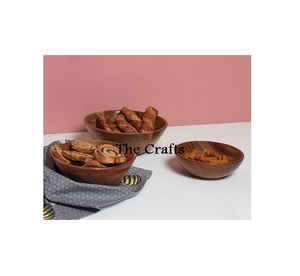 Ensemble de bols en bois au design classique, 3 tailles différentes, bol de service pour aliments, bol en bois de haute qualité pour le chocolat - Product Image 3
