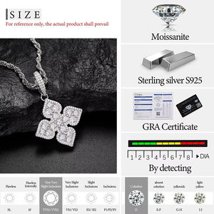 Unisex Rapper's Hiphop Iced Out Lab Grown Diamond Pendant Necklaces Rope <b>Chain</b> <b>925</b> <b>Sterling</b> <b>Silver</b> for <b>Men</b> & Women - Product Image 5