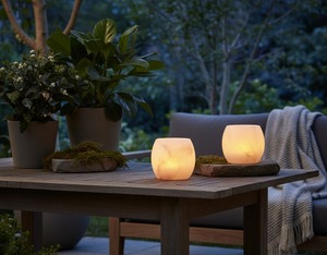 Porte-bougie en albâtre (lot de 2) |   Ensemble de bougies votives en pierre naturelle Ensemble de deux porte-bougies votives en albâtre - Product Image 5