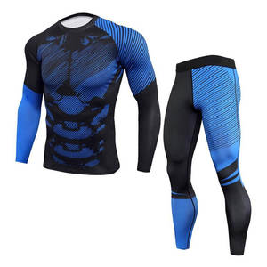 Conjuntos Deportivos de Compresión Transpirables para Hombre, Conjuntos de Correr de Secado Rápido, Camiseta y Pantalones de Spandex/Nailon, Ropa de Gimnasio para Entrenamiento Físico - Product Image 1
