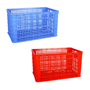 CAJÓN DE PLÁSTICO 5052 CON RUEDAS Cubo de plástico apilable grande Cesta de rejilla abierta en azul para cajas de almacenamiento de plástico de fácil acceso - Product Image 1