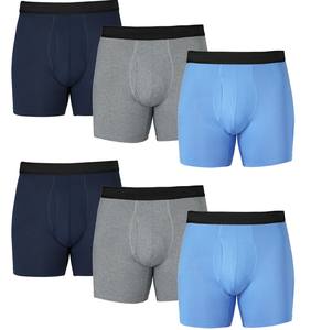 Calzoncillos bóxer de algodón suave para hombre, ropa interior de punto transpirable cómoda de colores sólidos con moldeador de control de barriga de talla grande - Product Image 1