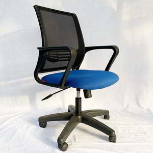 Silla de Oficina Giratoria HOM1016-02 con Altura Ajustable y Cojín Azul, Material de Tela de Espuma Estilo Lift para Oficina en Casa - Product Image 4