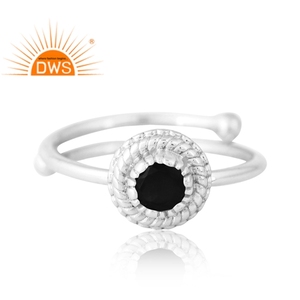 Nuevo diseño de patrón, anillo de piedras preciosas de ónix negro Natural DE PLATA 925, joyería personalizada para mujer, regalo para ella - Product Image 3