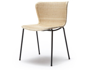 Chaise C603 chaise de salle à manger d'extérieur en acier de fer avec rotin tissé de couleur noire pour une utilisation en extérieur. - Product Image 2