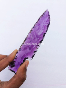 Beau couteau en verre améthyste attaché à la main de 5 à 6 pouces couteau artisanal en pierre semi-précieuse fait à la main cadeau Wiccan pour éliminer la négativité - Product Image 2