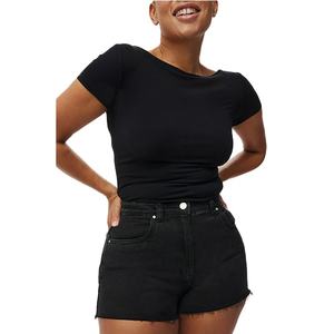 2025 femmes coupe ajustée coton jean Shorts haute qualité Denim matériel respirant et extensible élégant Streetwear mode - Product Image 5