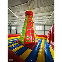 Grande structure gonflable d'extérieur commerciale en forme de pyramide pour l'escalade, certifiée CE, en PVC ignifuge, équipement de terrain de jeu