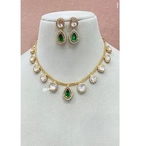 Ensemble ras du cou Kundan Moissanite de créateur pour femmes ensemble de collier Polki Moissanite traditionnel ensemble de bijoux indiens ensemble de mariage ethnique - Product Image 1