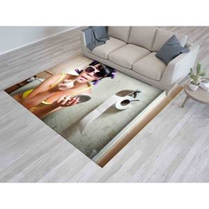 Tapis de salle de bain pour fille tendance : Tapis moderne antidérapant, avec poils doux - Product Image 4