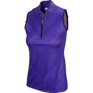 Polo sans manches pour femme Index, rayé bleu, tricoté, respirant, coupe décontractée, longueur normale - Product Image 6