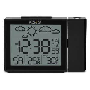 Reloj de Mesa Inteligente Explore Scientific RPW3009BLK, Reloj Despertador Multifunción con Control por Radio y Pronóstico del Tiempo - Product Image 1