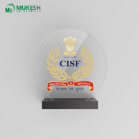 Trophée en acrylique poli durable Victory Shield CISF, gravure en typographie, récompenses d'entreprise, reconnaissance des employés, sports
