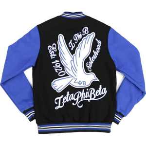 Women's Varsity <b>Jacket</b> - Stylish Two-Tone Baseball <b>Jacket</b> with Ribbed Cuffs and Snap Buttons - Product Image 2