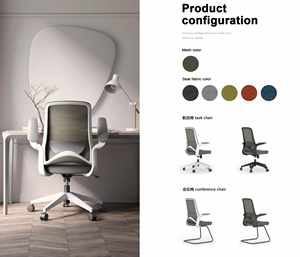 Modern Luxe Design Zwart Middenrugpersoneel Mesh Kantoorstoel Verstelbaar In Hoogte Draaibaar Directiestoel Kantoor Met Bifma - Product Image 3