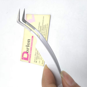 Pinzas de pestañas recubiertas de Color blanco con polvo de diamante ondulado Mega volumen etiqueta personalizada privada pinzas de pestañas profesionales - Product Image 1