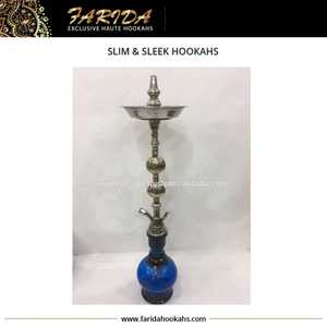 Set de Narguile Mini de Lujo Farida, Componentes de Vidrio y Latón Plateado, Técnica de Laca, Alta Eficiencia de Fumado, Hecho en Egipto - Product Image 3