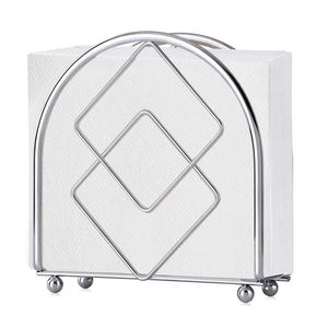 Porta Servilletas de Metal Plateado Simple, Decoración Elegante para Mesa, Apto para Eventos de Oficina, Cenas Formales y Reuniones, Uso en Mesa - Product Image 1