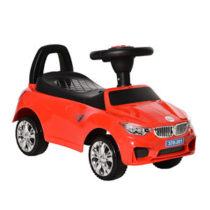 HOMCOM-Voiture jouet pour enfants avec volant, phares et musique, 18-36 mois, rouge - Product Image 1