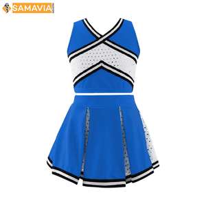 SNG ชุดยูนิฟอร์มเชียร์ลีดเดอร์เสื้อแขนกุดผ้าสแปนเด็กซ์สีขาวกางเกงขาสั้น100% โพลีเอสเตอร์สำหรับใส่ในโรงเรียนใหม่เชียร์ลีดเดอร์ออกแบบโลโก้ได้ตามต้องการ - Product Image 5